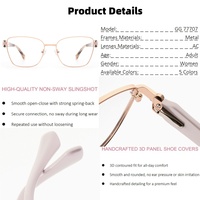 En stock – Montures de lunettes optiques métalliques haut de gamme au style épuré avec branches en acétate 3D – Montures durables à monture complète pour usage quotidien