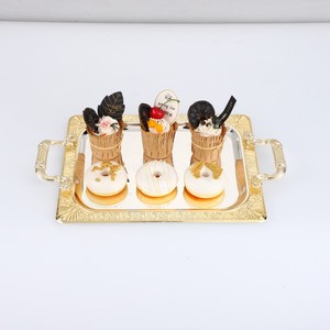 <b>Gold</b> Rectangle Decorative Eco-Friendly Dishwasher Safe Modern <b>Serving</b> <b>Trays</b> - Product Image 1