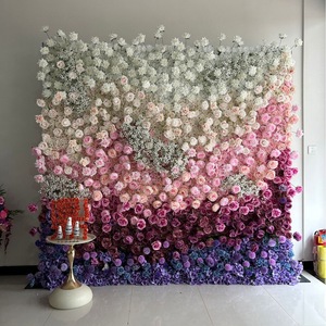 Muro de Flores Artificiales Enrollable Moderno de 8 pies x 8 pies para Decoración de Bodas, Fiestas y Cabinas de Fotos - Product Image 1