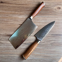 Ensemble de couteaux de cuisine en acier Damas VG10 à 67 couches, manche en bois, couteau de chef, couteau Santoku, couteau à découper, couteau à éplucher pour la viande et les légumes