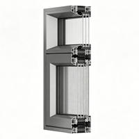 Fenêtres à battants double ouvrant vers l'intérieur en alliage d'aluminium à triple vitrage pour villa résidentielle, avec excellente ventilation