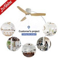 1stshine ventilateur de plafond décoratif hôtel encastré 3 pales en bois massif ventilateur de plafond avec lumière