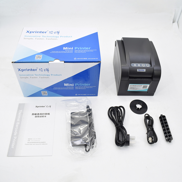 Xprinter XP-350B 76mm USB Port Sticker Label Printer Thermal Barcode Printer