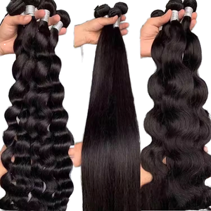 未加工人毛ウィーブバンドル ストレート未加工レミーバージンキューティクルアラインヘア 未加工卸売バンドル バージンヘアベンダー - Product Image 1