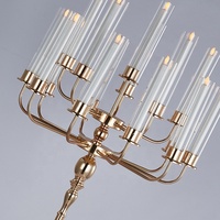 Bon prix Pièce maîtresse de mariage Décoration de scène Chandelier en métal doré à 13 bras et 16 bras