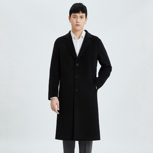 Cappotto da Uomo OEM ODM di Alta Qualità, Monopetto in Lana, Versatile e Alla Moda, 100% Lana con Collo Turndown, Tinta Unita - Product Image 2