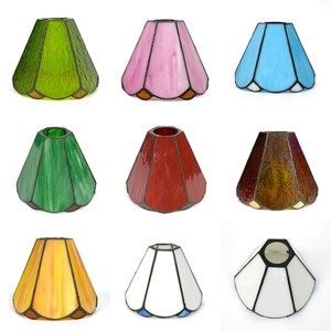 6-Inch Lampshade Replacement Stained Glass Vintage <strong>Shade</strong> Light Cover Accessories Fitter Opening, Multiple Color Options - Product Image 3