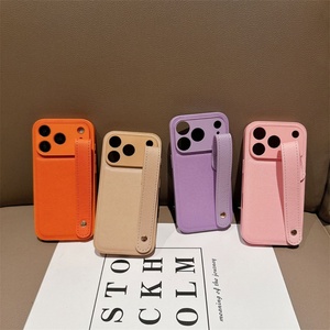 Funda de Cuero Premium de Color Sólido para Cámara de Teléfono, para iPhone 16, 15, 14 Plus, para iPhone 17 con Correa de Muñeca - Product Image 5