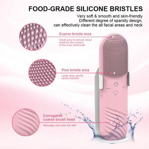 Brosse nettoyante faciale portable 4 en 1, étanche, rechargeable par USB, en silicone, pour nettoyer les pores, instrument de nettoyage du visage - Product Image 2