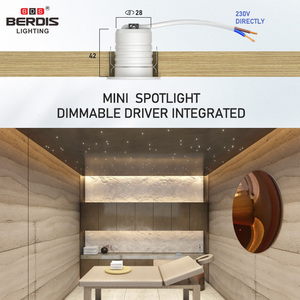 Éclairage <span class=keywords><strong>de</strong></span> découpe <span class=keywords><strong>de</strong></span> 28mm Aluminium sans scintillement 230V Phase Cut Dimmable Puck Light IP67 Downlight Spotlight 3w Led Cabinet Light - Product Image 5