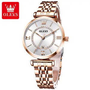 OLEVS – montre-bracelet en acier inoxydable pour femme, mode, cadeau, minimaliste, décontracté, Business, avec réserve d'énergie, horloge, 6892