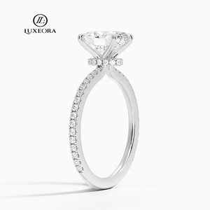 Luxeora 2.0 Carat D/F VVS VS Bague de fiançailles en diamant de laboratoire taille ovale, bijoux en or blanc de bonne qualité, bague en or blanc 18 carats - Product Image 2