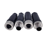Connecteur circulaire industriel extérieur étanche IP67 M12 4 broches mâle femelle connecteur de fil d'aviation de panneau de prise 12mm