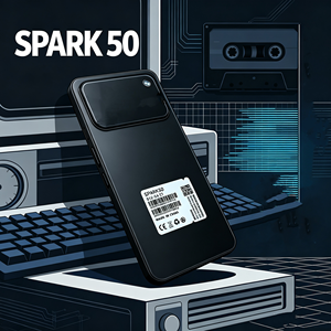 โทรศัพท์มือถือ Spark 50 รุ่นขายส่ง 5G เวอร์ชันสากล แบตเตอรี่ 6700mAh หน้าจอ 120Hz รองรับ CDMA ซิมคู่ ลำโพงเสียงดังทรงพลัง - Product Image 1