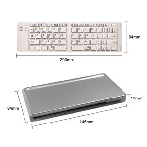 BSCI Factory Custom Portable Slim Folding Foldable Aluminum <b>Mini</b> Wireless bluetooth <b>Keyboard</b> for Mobile Phone - Product Image 3