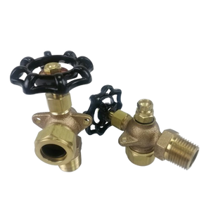 Robinet de jauge d'eau en bronze 1/2 po avec drain inférieur, interrupteur en verre sans trou sur l'autre poignée, noir - Product Image 6