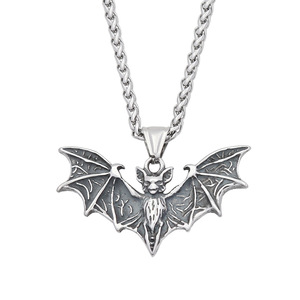 Yunnique – collier avec pendentif chauve-souris pour hommes, en acier inoxydable, rétro, Hip Hop, chaîne de pull, bijoux, cadeau - Product Image 5