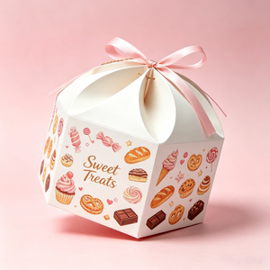 Boîte à bonbons en forme de sac à main avec poignée et compartiments pour chocolats et pâtisseries, idéale pour les boulangeries, les snacks, les pâtisseries sucrées et les donuts. - Product Image 6