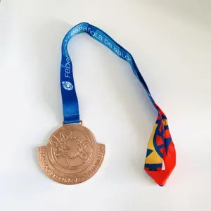 Medali Logo Kustom Medali Olahraga Emas Mawar Logam Penuh