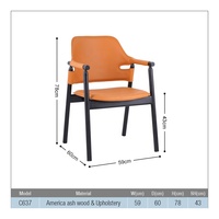 Chaise de salle à manger nordique moderne de luxe en bois massif Nouveaux produits pour la maison Restaurant Hôtel Café Ensemble de couleurs orange pour le salon
