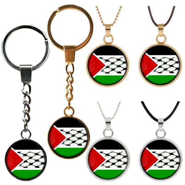 Туристические сувениры из Палестины, ожерелье из стекла с кабошоном и флагом
