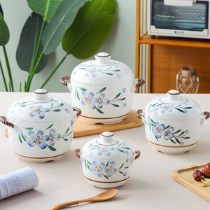 Nouvelle marmite vapeur en céramique de style japonais avec couvercle, ustensile de cuisine pour œufs, nid d'oiseau, ragoût, fondue, casseroles pour usage domestique - Product Image 1