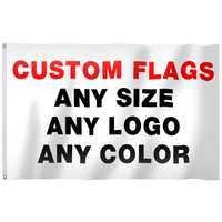 Yüksek kaliteli 3x5ft 90x150cm tek taraflı dijital baskılı 100D Polyester kırmızı özel bayraklar