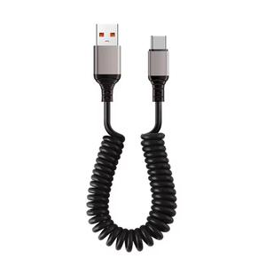 Кабель для быстрой зарядки USB/Type-<span class=keywords><strong>C</strong></span> на Type-<span class=keywords><strong>C</strong></span>, 60 Вт, с поддержкой CarPlay, пружинный, 6А, для телефона - Product Image 6