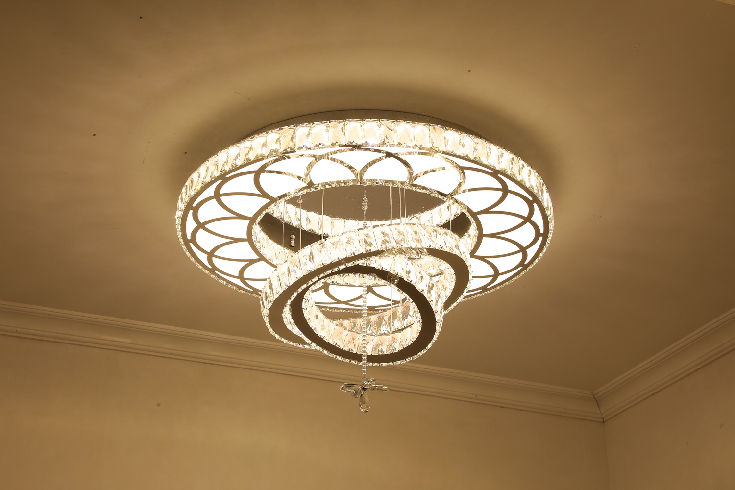 客厅豪华照明悬挂式led环吊灯吊坠大型吸顶灯现代吊灯