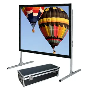 120inch Màn hình máy chiếu với đứng, nhanh chóng có thể gập lại ngoài trời Màn hình máy chiếu cho Patio với điều chỉnh chân 16:9 HD 4K máy chiếu S