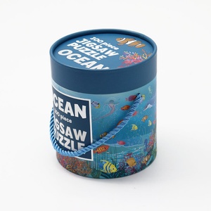 Boîte d'emballage en papier personnalisée avec logo, puzzle, cadeau, recyclable, cylindre en papier rond avec corde pour jouets, puzzles - Product Image 5