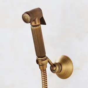 シャワーホース付き女性洗濯健康Shattafアンティーク真鍮トイレビデ蛇口