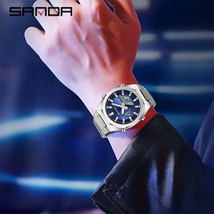 Reloj Deportivo SANDA 3376 para Hombre, Multifunción, Doble Pantalla, Resistente al Agua, de Acero Inoxidable, Digital, de Cuarzo, con Retroiluminación - Product Image 4