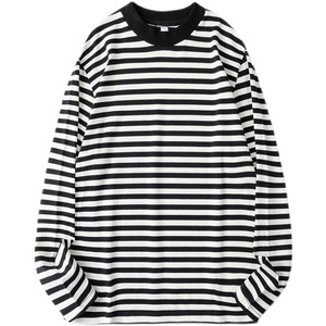 <span class=keywords><strong>Camicia</strong></span> da Uomo <span class=keywords><strong>su</strong></span> <span class=keywords><strong>Misura</strong></span> con Maniche a Righe Bianche e Nere Magliette Base Layer Comode, Casual e Versatili - Product Image 1