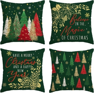 Navidad muñeco de nieve Reno Gnomo fundas de almohada, árboles de Navidad <span class=keywords><strong>Hello</strong></span> Winter Holiday funda de cojín decoración para sofá Juego de 4 - Product Image 6