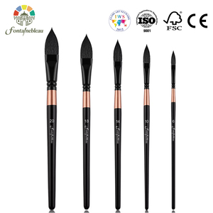Profesional gato lengua ardilla pelo punta puntiaguda acuarela artista pintura pincel conjunto acuarela acrílico dibujo pintura conjunto - Product Image 1