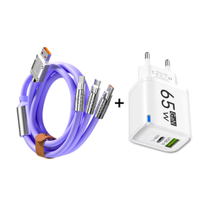 Cargador Universal de 65W con Doble Puerto y Juego de Cables USB 3 en 1 con Múltiples Conectores para Accesorios de Teléfono al por Mayor - Product Image 1