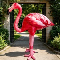 Flamant rose gonflable personnalisé en tissu Oxford avec logo sur mesure pour publicité commerciale saisonnière extérieure sur la plage