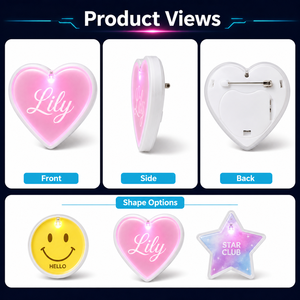 Badge LED lumineux personnalisé en <span class=keywords><strong>plastique</strong></span> pour l'identification, idéal pour les conférences et les salons professionnels - Product Image 3