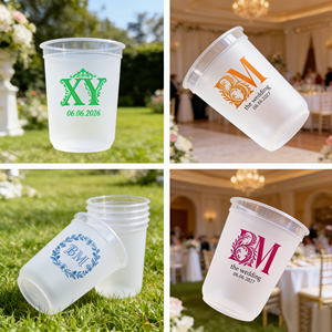 Bicchieri di Plastica Ecologici Personalizzabili <span class=keywords><strong>con</strong></span> Logo, Coperchio a U Trasparente, 16-20 oz, Monoparete Satinati per Dessert, <span class=keywords><strong>Caffè</strong></span>, Latte, Tè - Product Image 1