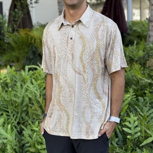 Polo de haute qualité, luxueux, respirant, imprimé, à boutons, polo personnalisé en coton, chemise de golf - Product Image 2