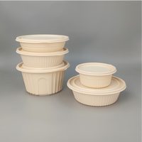Vaisselle en amidon de maïs fabriquée à partir de matières végétales, assiettes, bols, tasses et couverts jetables compostables