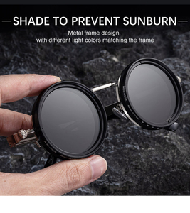 Lunettes <span class=keywords><strong>de</strong></span> soleil rétro steampunk pour hommes et femmes ND 9 Stop Rotary réglables polarisées UV400 avec verres anti-éblouissement - Product Image 4