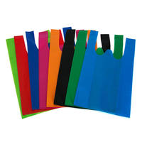 Sac T-shirt Non Tissé Écologique Réutilisable avec Logo Personnalisé, Durable pour Courses, Goodies, Fournitures d'Anniversaire, Bonbons et Supermarché