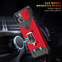 Pochette de carte intégrée en TPU, étui de téléphone portable en silicone, fente pour carte coulissante pour iPhone 12 13 11 14 Pro Plus XR XS MAX