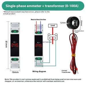 AC80-500V Mini Modular LED hiển thị kỹ thuật số Detector Din Rail núi 100A ba pha hiện tại Ampe Meter Điện áp mét - Product Image 6