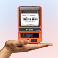PUTY Model Terbaru PT-50DC Printer Label Harga Barcode Mini Genggam Android Antarmuka USB Kecepatan Pencetakan 40mm/s 203dpi Thermal
