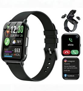 Montre intelligente 2 en 1 avec écouteurs TWS, compatible <span class=keywords><strong>Android</strong></span> et <span class=keywords><strong>iPhone</strong></span>, Reloj Inteligente, montre intelligente avec écouteurs pour hommes et femmes - Product Image 1