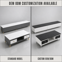 Meuble TV de luxe, table basse combinée, mobilier moderne pour salon, panneau