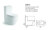Offre Spéciale : WC monobloc sans bride avec couvercle UF pour salle de bain, à siphon en P/S, idéal pour l'hôtellerie